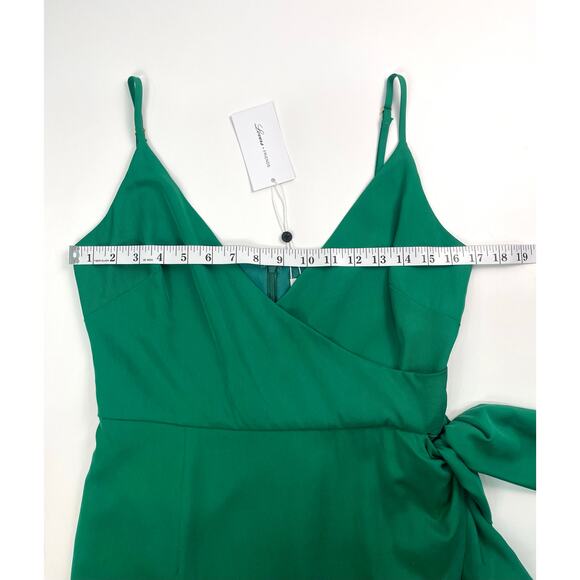 Lovers + Friends Green Faux-Wrap Midi Dress NWT Size M - Picture 7 of 9
